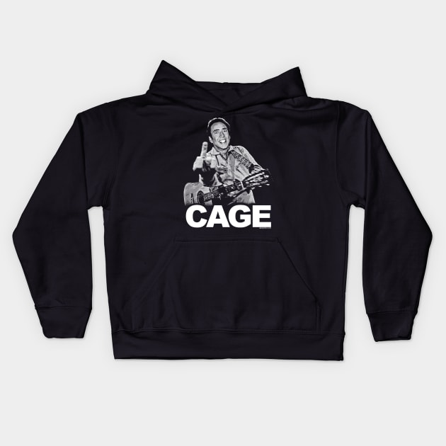 Nicholas Cage "The Bird" (Johnny Cash parody mashup) Kids Hoodie by UselessRob